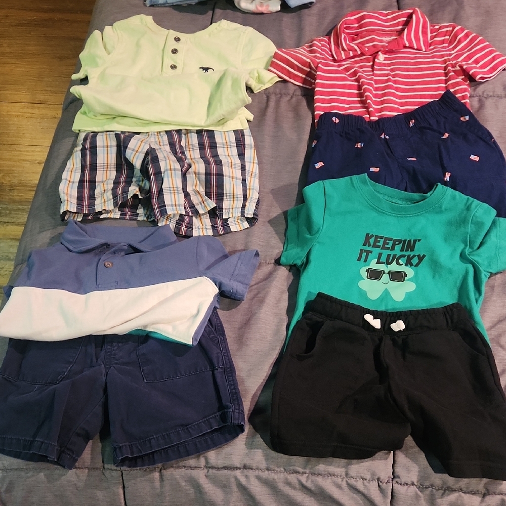 Boys 3t Lot Of Short Sleeve Shirts And Shorts,  Gently Worn